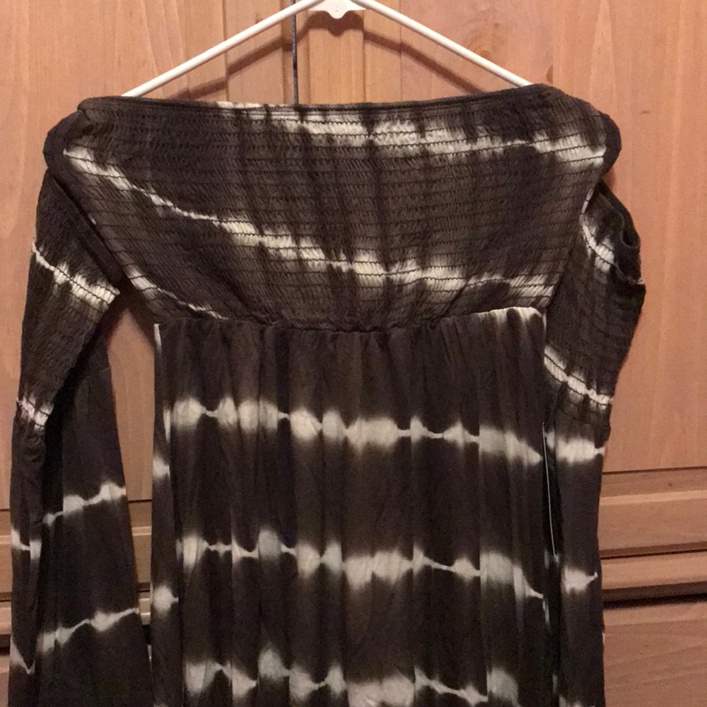 Smocked off the shoulder long sleeve Dress